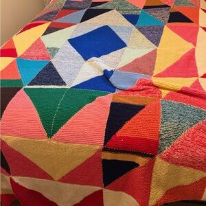 Geometric Multicolor Afghan Handmade